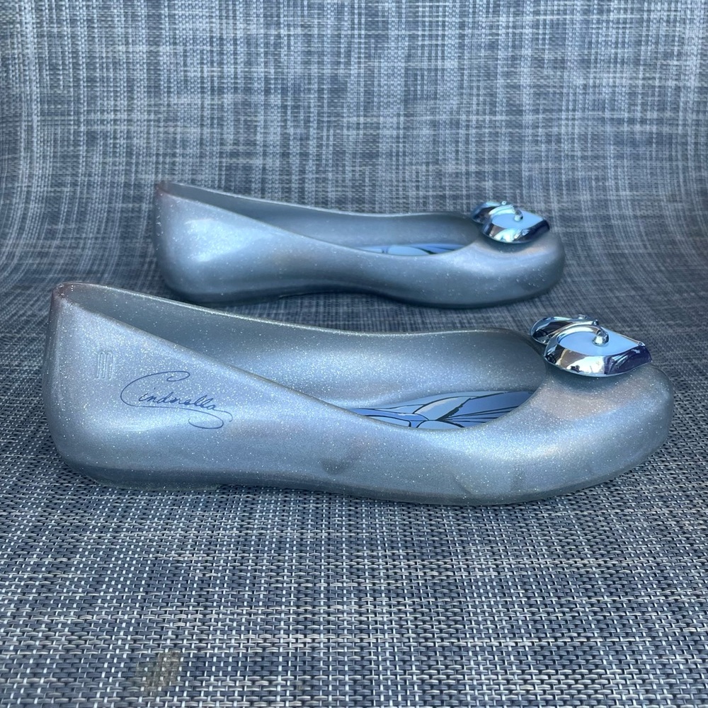 Mini Melissa Sweet Love Cinderella Disney Princess ballet flats Dress Shoes 2 Y - Picture 4 of 11